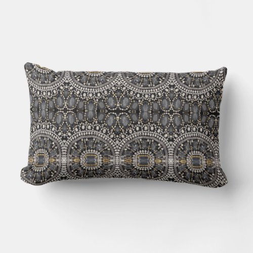 trendy girly chic fashion vintage black and white lumbar pillow