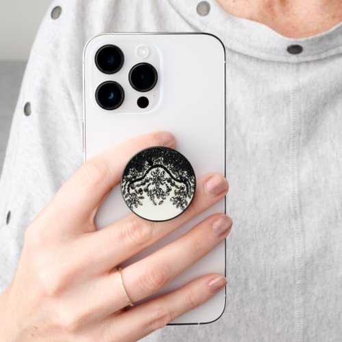 trendy girly chic fashion vintage black and white PopSocket