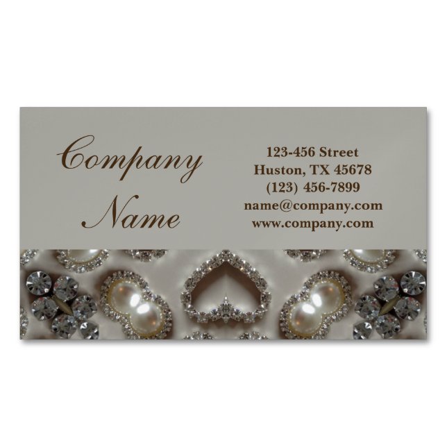Trendy Girly Chic Gatsby Fashion Paris Business Card Magnet (Front)