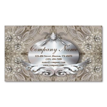 Trendy Girly Chic Gatsby Fashion Paris Lace Business Card Magnet by businesscardsdepot at Zazzle