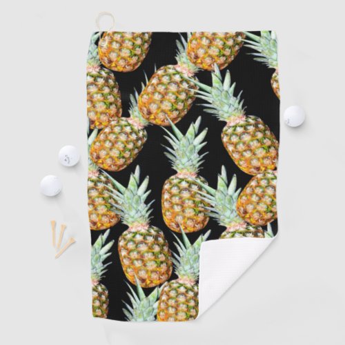 trendy girly chic tropical summer fruit pineapple golf towel