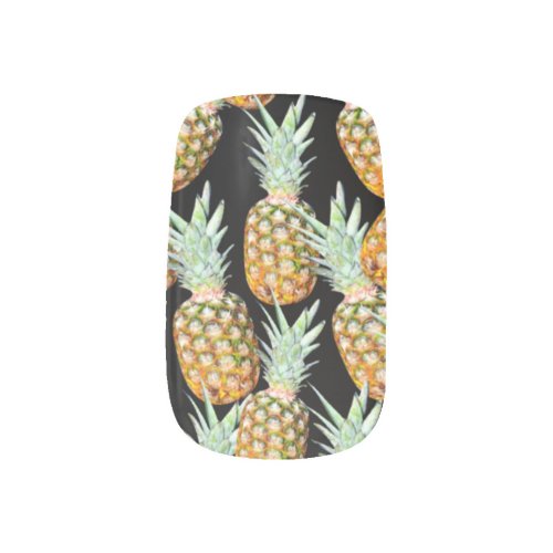 trendy girly chic tropical summer fruit pineapple minx nail art