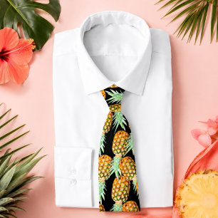 trendy girly chic tropical summer fruit pineapple neck tie