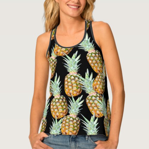 trendy girly chic tropical summer fruit pineapple tank top