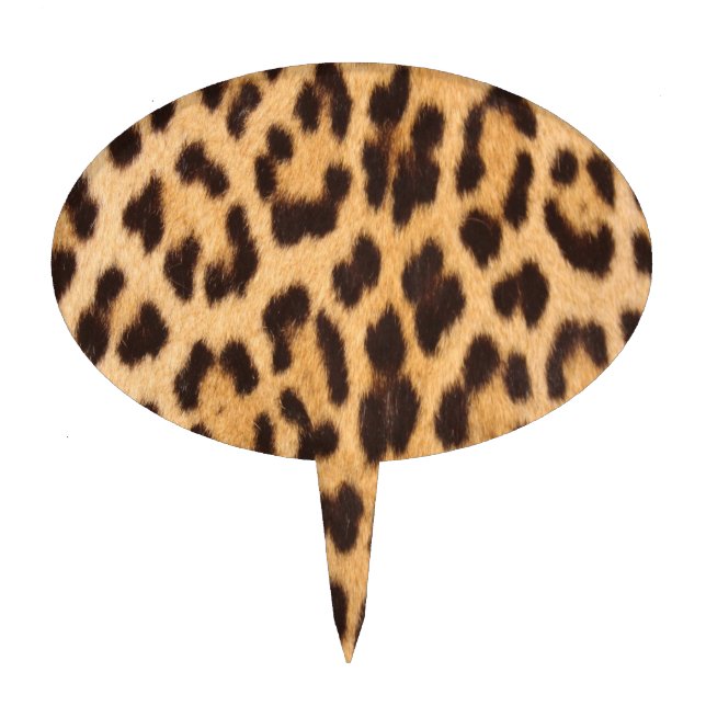 trendy girly chic wild safari leopard print cake topper (Front)