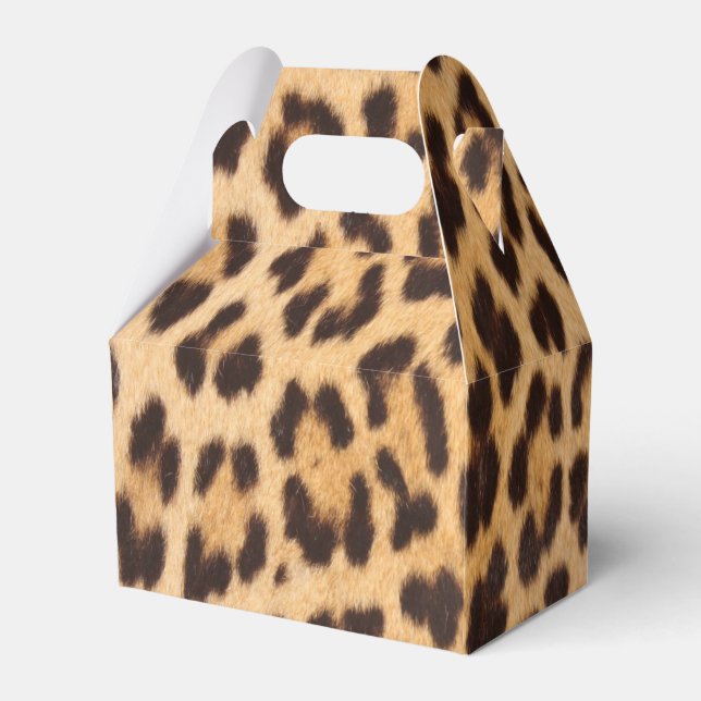 trendy girly chic wild safari leopard print favor boxes (Front Side)