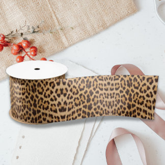 trendy girly chic wild safari leopard print satin ribbon