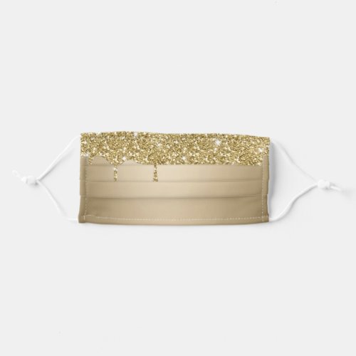 Trendy Girly Gold Glitter Adult Cloth Face Mask