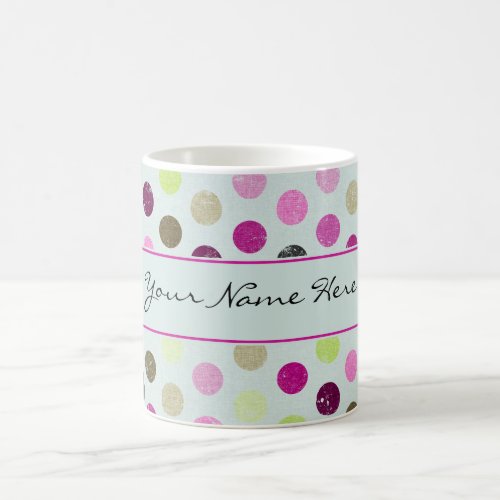 Trendy Girly Grunge Polka Dots Coffee Mug