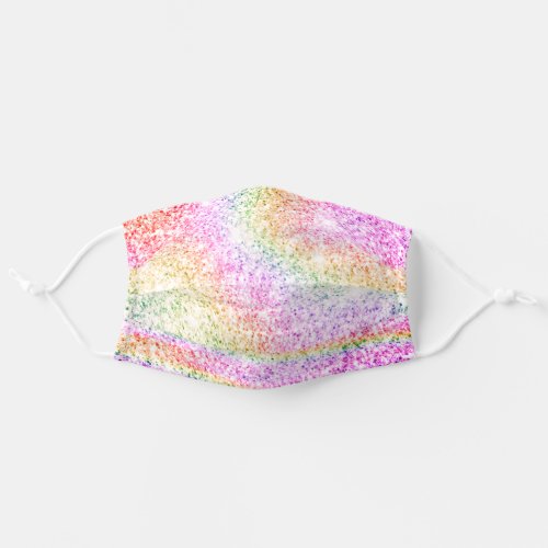 Trendy girly holographic rainbow glitter unicorn adult cloth face mask