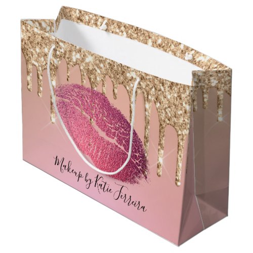 Trendy Girly Lip Kiss Makeup Artist Large Gift Bag