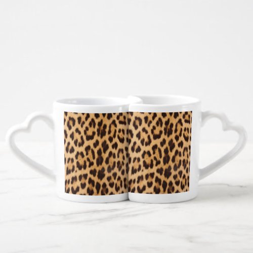 trendy girly pattern safari fashion leopard print coffee mug set