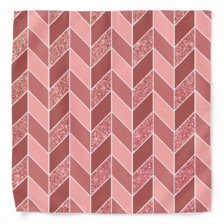 Trendy Girly Rose Gold Glitter Herringbone Chevron