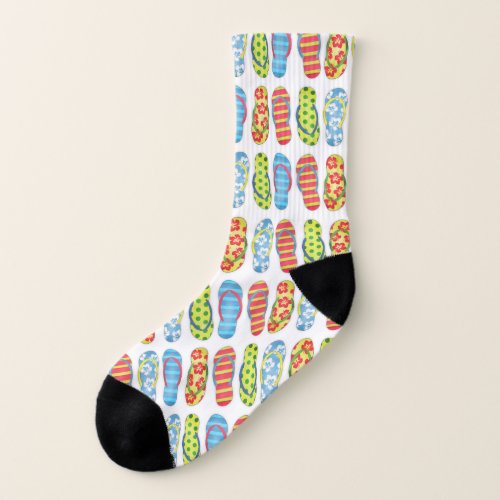 Trendy Girly Stylish Tropical Beach Flip Flops Socks