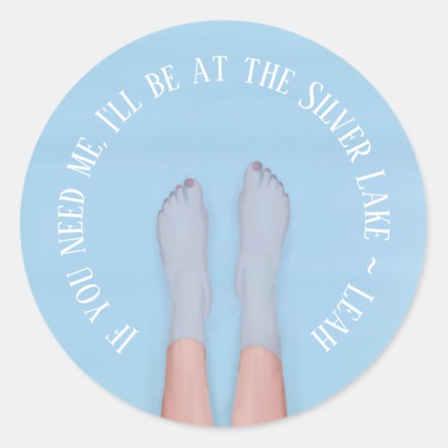 Trendy Girly Watercolor Cute Whimsical Feet  Classic Round Sticker