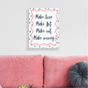 Trendy Girly Y2K Esthetic Typography Wall Art