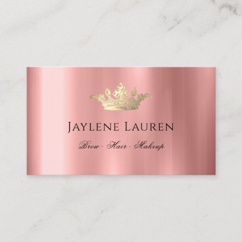 Trendy Glam Crown Rose Gold Business Card