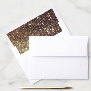 Trendy Glam Gold Glitters 5x7 Envelope Liner