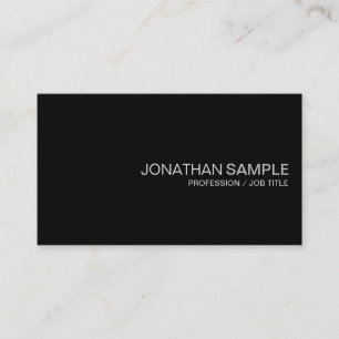 Trendy Glamorous Design Plain Black White De Luxe Business Card