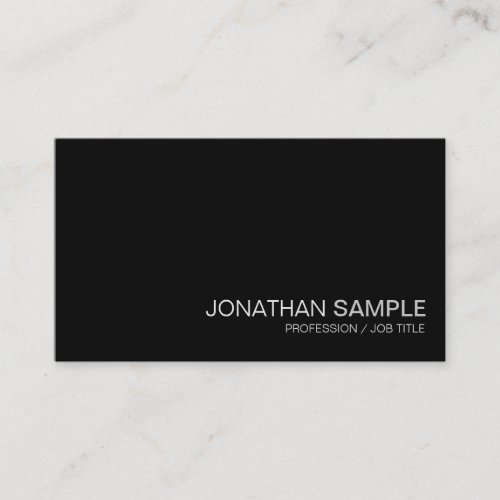 Trendy Glamorous Design Plain Black White Luxury Business Card