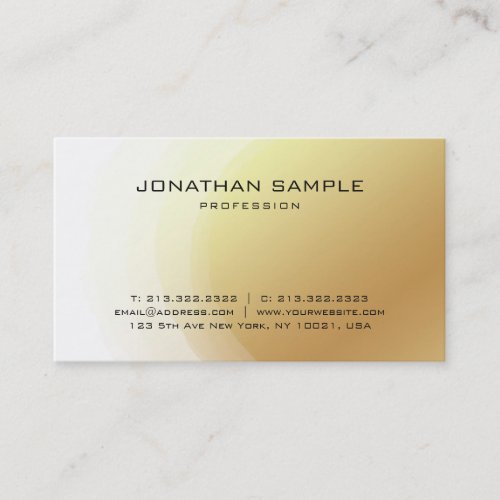 Trendy Glamorous Gold Design Elegant Modern Luxe Business Card