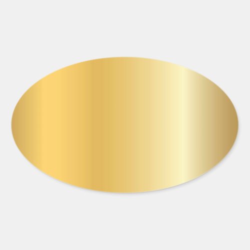 Trendy Glamorous Gold Look Blank Modern Elegant Oval Sticker