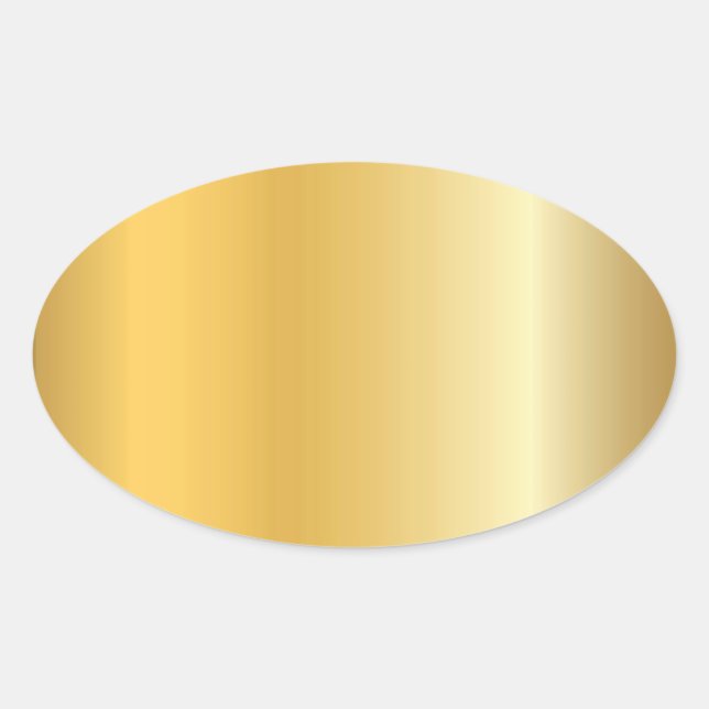 Trendy Glamorous Gold Look Blank Modern Elegant Oval Sticker (Front)