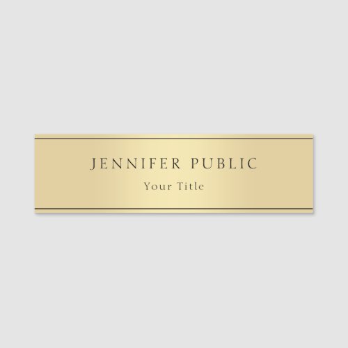 Trendy Glamorous Gold Look Modern Template Name Tag