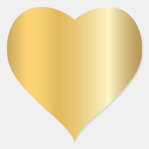Trendy Glamour Gold Look Blank Modern Template Heart Sticker