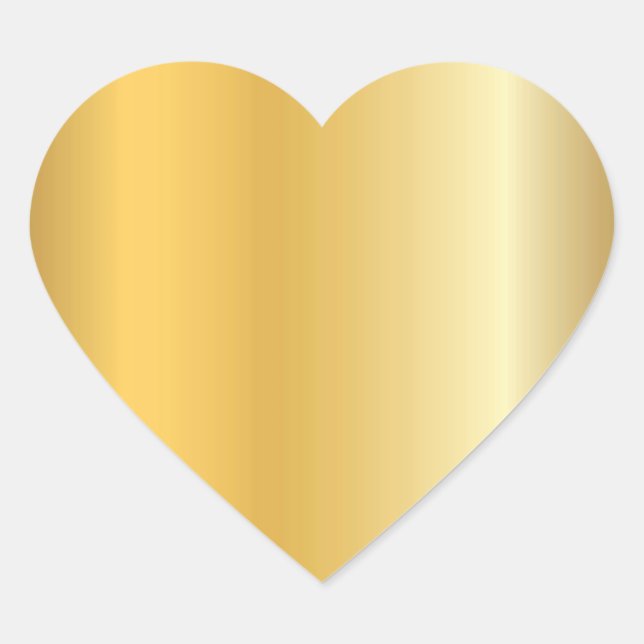 Trendy Glamour Gold Look Blank Modern Template Heart Sticker (Front)