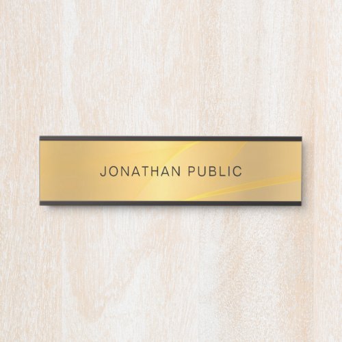 Trendy Glamour Gold Minimalist Template Elegant Door Sign