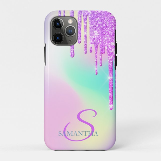 Trendy Glitter Drips Holographic Case-Mate iPhone Case (Back)