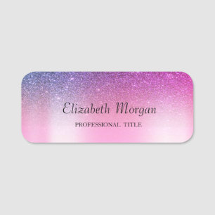 Trendy Glitter Drips,Purple Name Tag