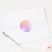 Trendy Glitter Holographic drips Thank you Classic Round Sticker (Envelope)