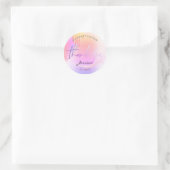 Trendy Glitter Holographic drips Thank you Classic Round Sticker (Bag)