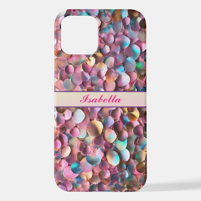 Trendy Glitter Opal Holographic Collection iPhone Case (Back)
