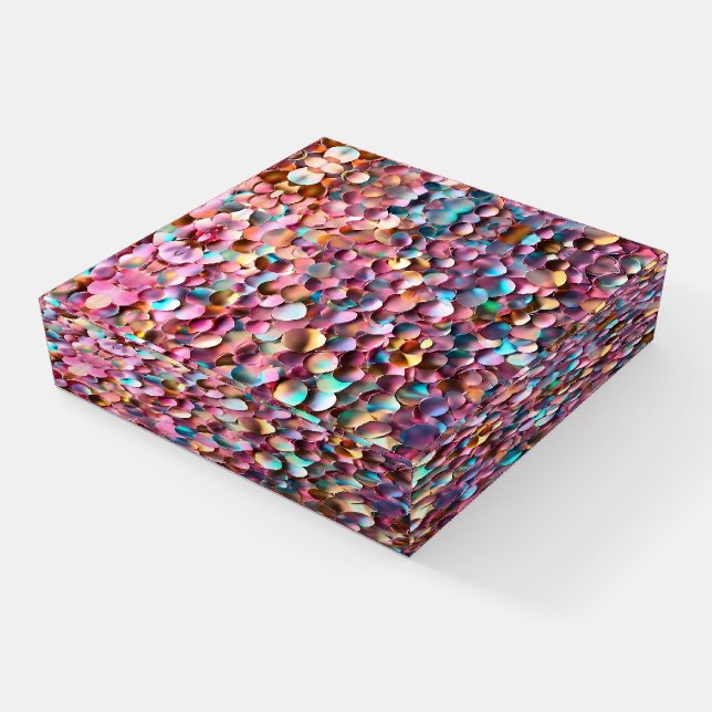 Trendy Glitter Opal Holographic Collection Paperweight (Angled)