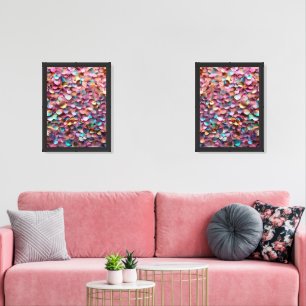 Trendy Glitter Opal Holographic Collection Wall Art Sets