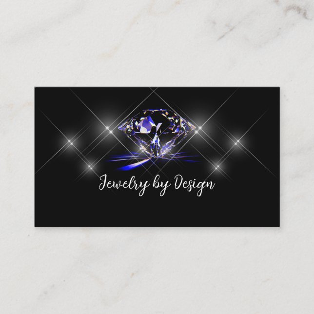 Trendy Glitzy Bling Jeweler Business Cards (Front)