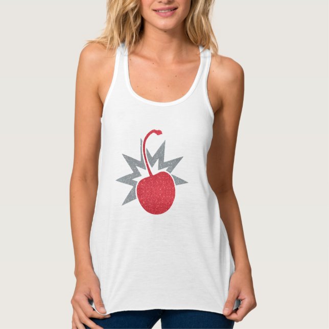 Trendy Glitzy Cherry Bomb Tank Top (Front)