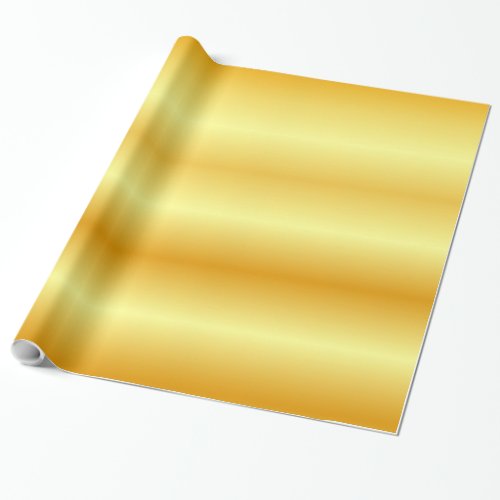 Trendy Glossy Faux Gold Elegant Modern Golden Gift Wrapping Paper