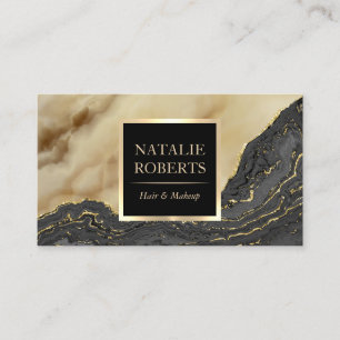 Trendy Gold Agate Makeup Artist Hair Stylist Salon Business Card