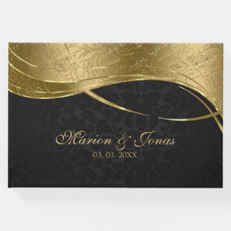 Trendy Gold And Black Damask