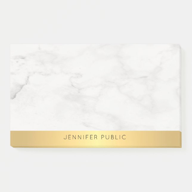 Trendy Gold And Marble Elegant Modern Template Post-it Notes (Front)