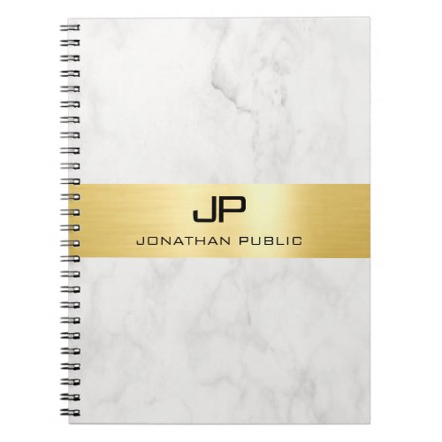 Trendy Gold And Marble Elegant Simple Template Notebook