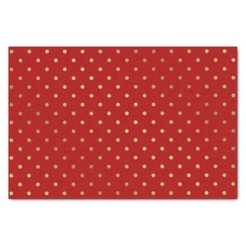 Trendy Gold And Vintage Red Polka Dots Tissue Paper by UrHomeNeeds at Zazzle
