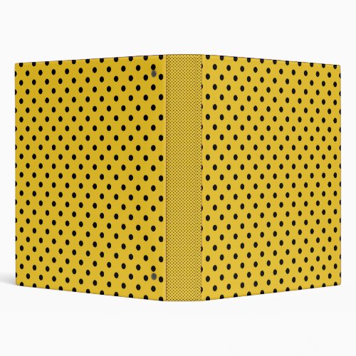 Trendy Gold background with black polka dots 1 3 Ring Binder