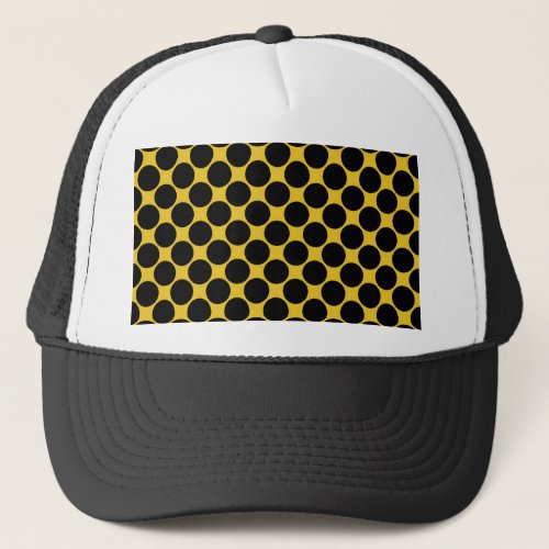Trendy Gold background with black polka dots 2 Trucker Hat