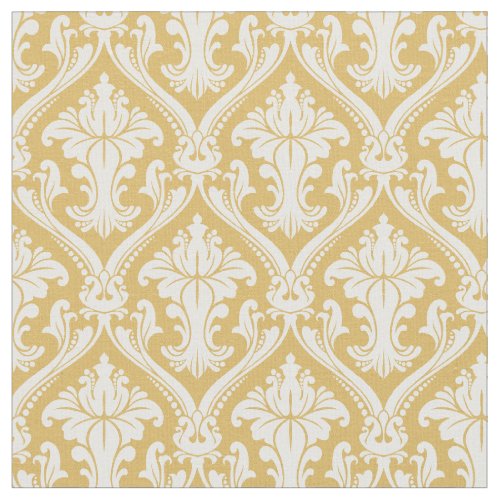 Trendy Gold Baroque Damask Pattern Fabric