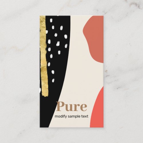 Trendy Gold Brush Modern Abstract Art Paint Shapes Business Card